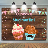 Cupcake Und Zucht Muffin Geschlecht babydusche Hintergrund